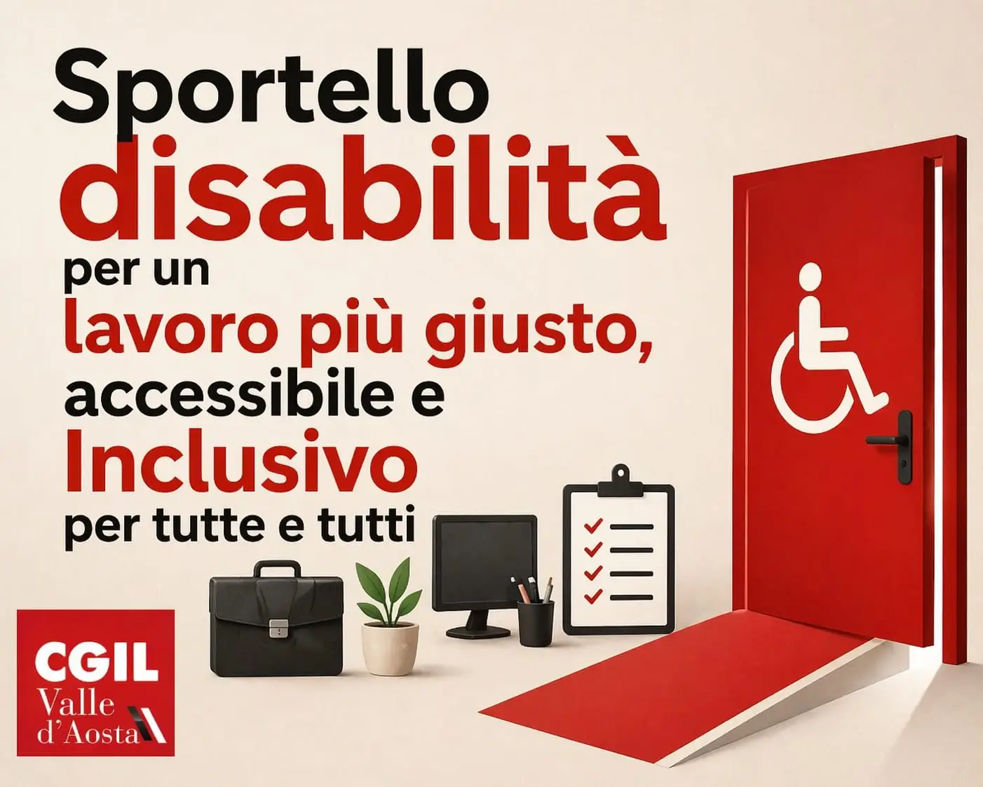 Attivo lo Sportello Disabilità CGIL Valle d'Aosta